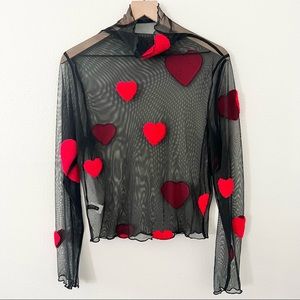 SHEIN Sheer Hearts Top